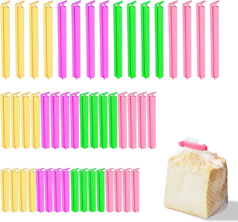 QUOBY 48-PCS Food Bag Clips - Plastic Clips for Snacks,Cereal,Bread Bags (2.3" Small, 3.5" Medium, 4.3" Large) | Airtight Seal Keeps Food Fresh | Pantry & Kitchen Organization Essentials (48Suit) - Image 1